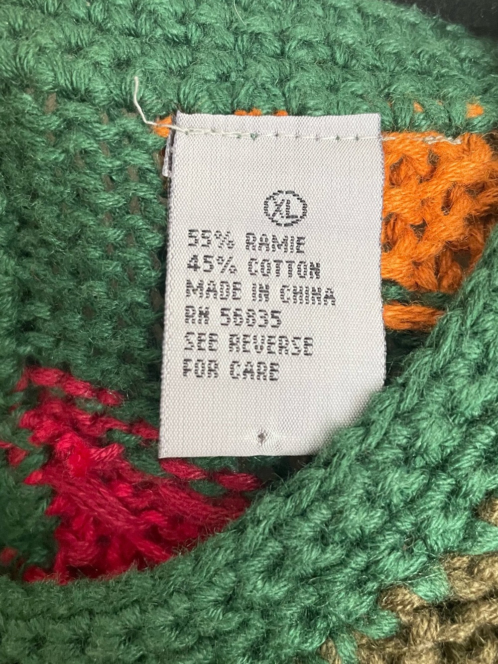 VTG Knit Cabela's Women's Green x Maple leaf pattern Cotton Sweater/Jumper SZ XL - Picture 3 of 9